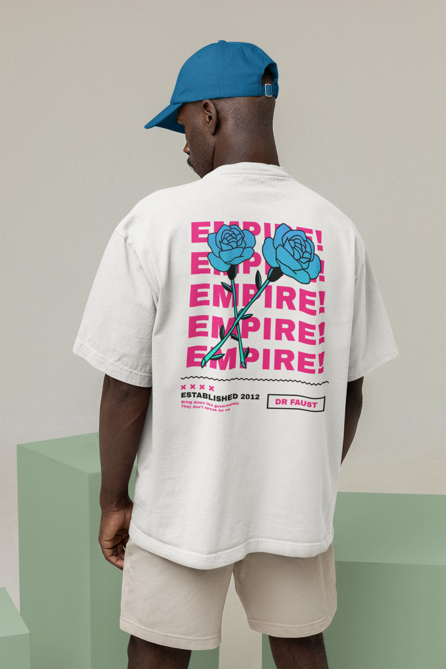 Empire White Oversized Unisex T-shirt.