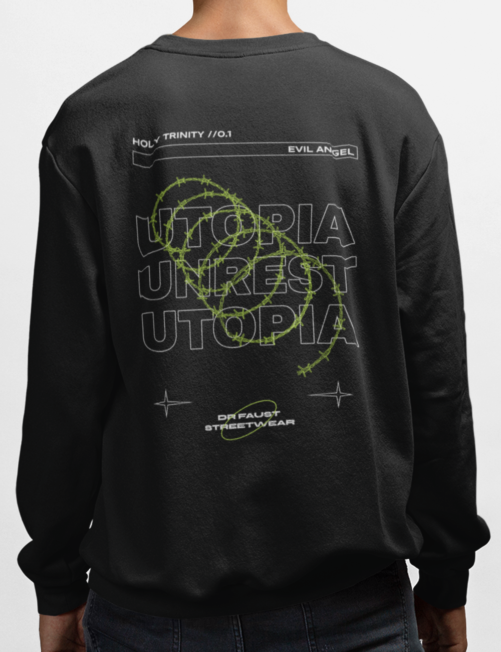 Dr Faust Utopia Black Unisex Sweatshirt.