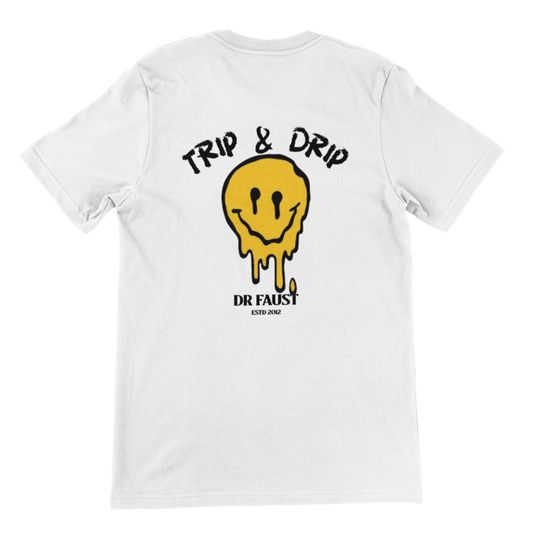 Trip n Drip Smiley White Unisex T-shirt.