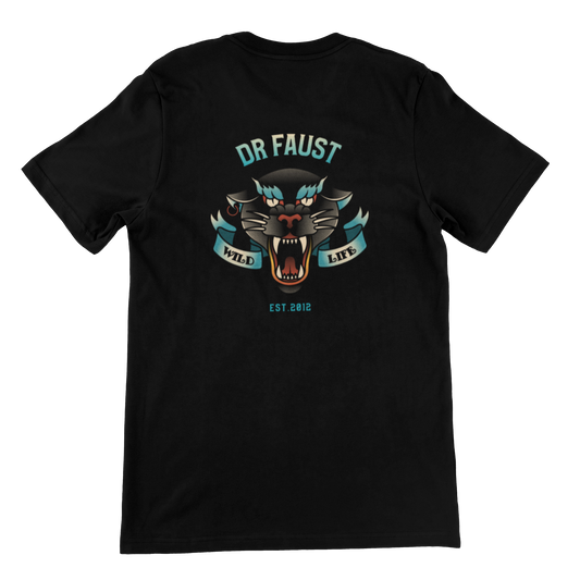 Dr Faust Roaring Lion Black Unisex T-shirt.
