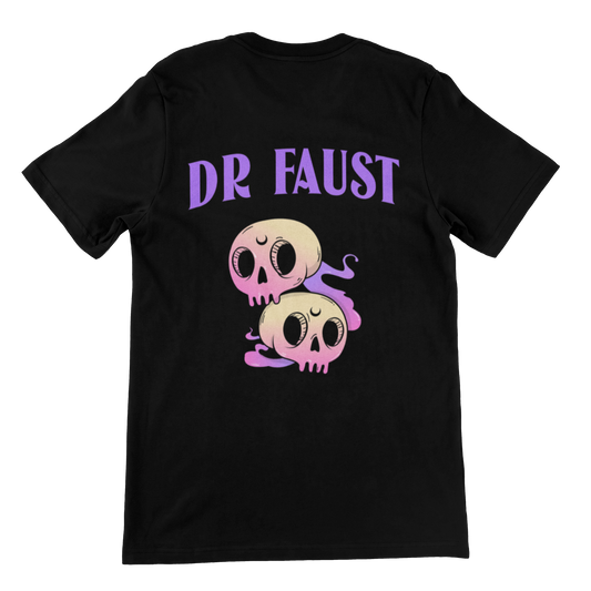 Dr Faust Purple Tattoo Skull Black T-shirt.