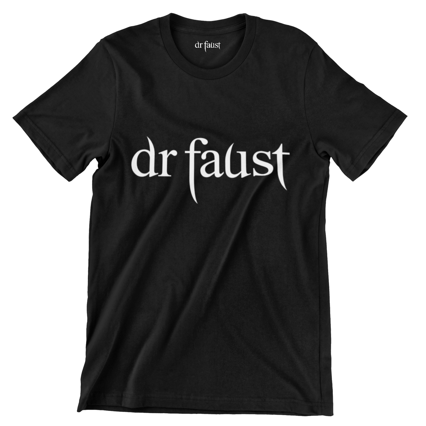 Dr Faust Big Chest Logo Black T-shirt.