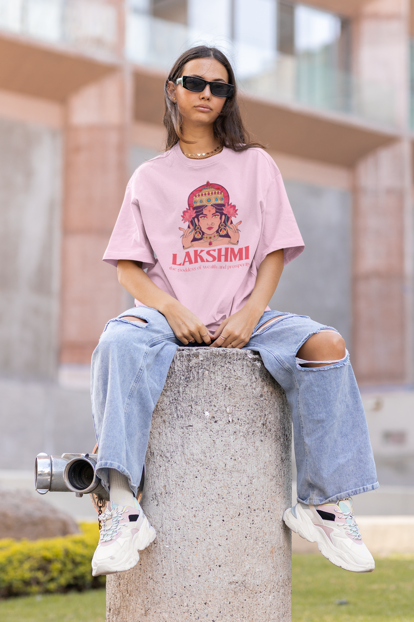 Lakshmi Pink Oversized T-shirt.